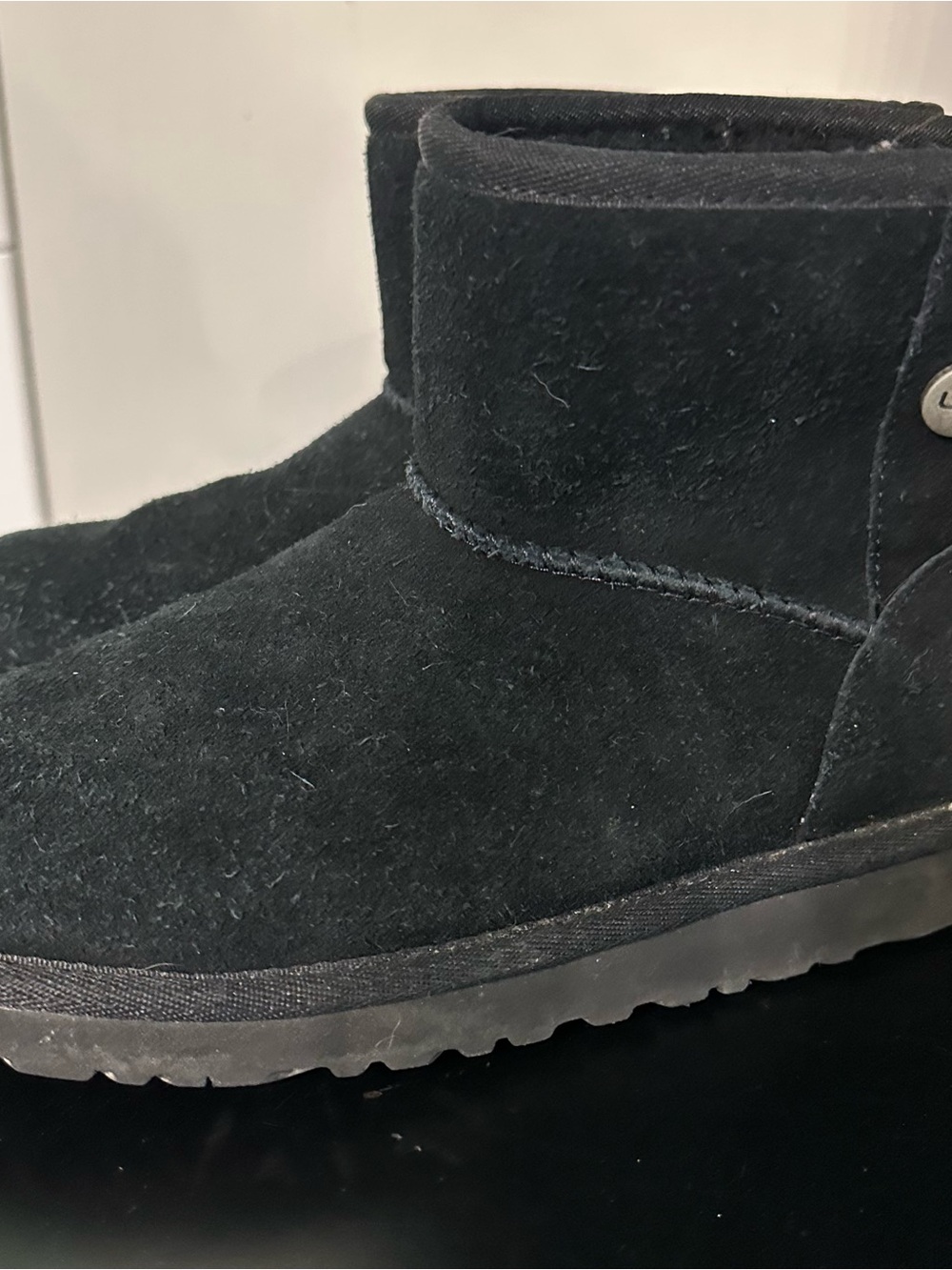 UGG Men's Black Suede Short Boot
